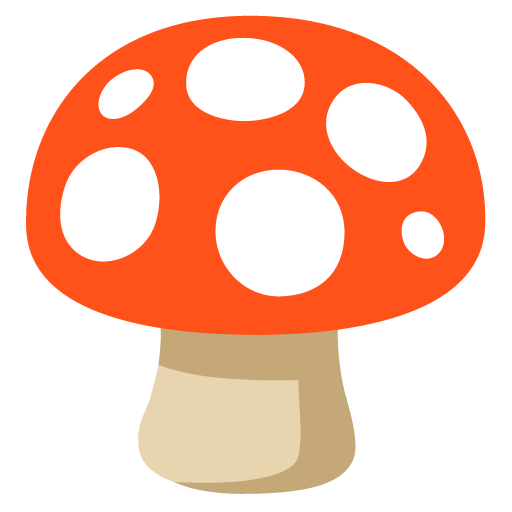 Google design of the mushroom emoji verson:Noto Color Emoji 15.0