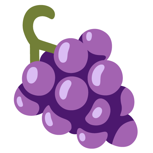 Google design of the grapes emoji verson:Noto Color Emoji 15.0