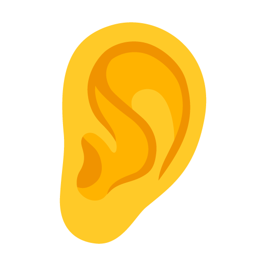 Google design of the ear emoji verson:Noto Color Emoji 15.0