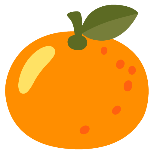 Google design of the tangerine emoji verson:Noto Color Emoji 15.0