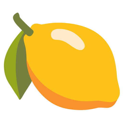 Google design of the lemon emoji verson:Noto Color Emoji 15.0
