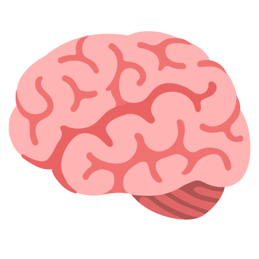 Google design of the brain emoji verson:Noto Color Emoji 15.0