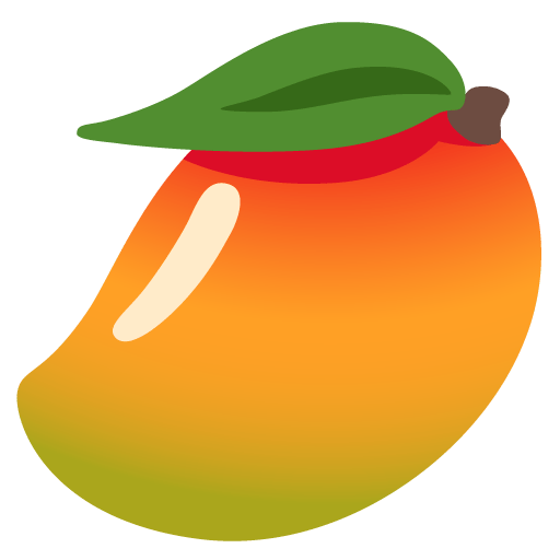 Google design of the mango emoji verson:Noto Color Emoji 15.0