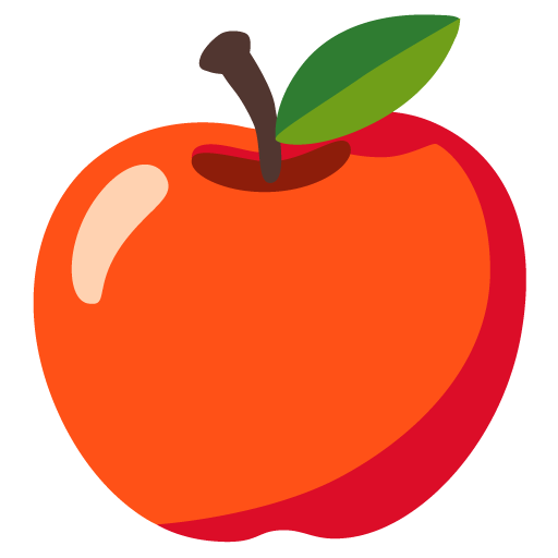 Google design of the red apple emoji verson:Noto Color Emoji 15.0