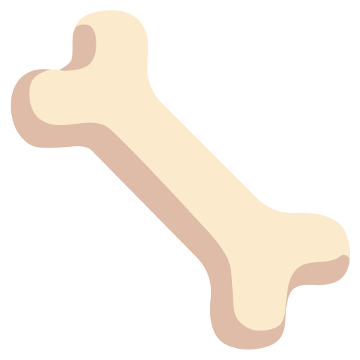 Google design of the bone emoji verson:Noto Color Emoji 15.0