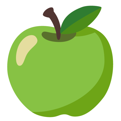 Google design of the green apple emoji verson:Noto Color Emoji 15.0