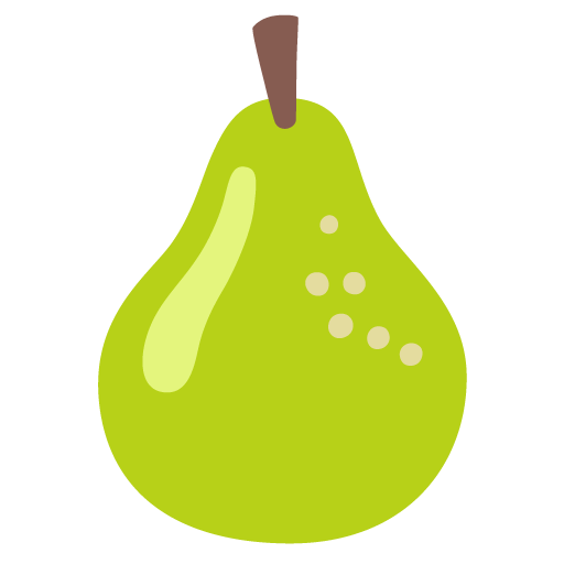 Google design of the pear emoji verson:Noto Color Emoji 15.0