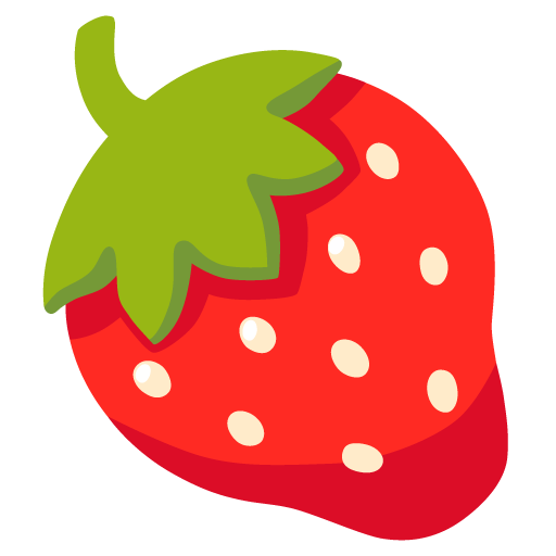 Google design of the strawberry emoji verson:Noto Color Emoji 15.0
