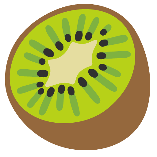 Google design of the kiwi fruit emoji verson:Noto Color Emoji 15.0