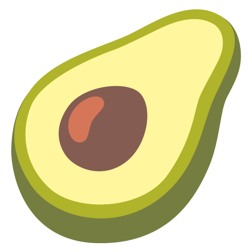 Google design of the avocado emoji verson:Noto Color Emoji 15.0