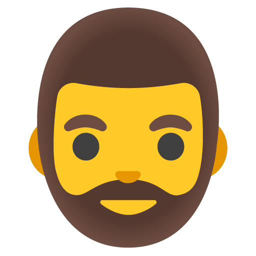 Google design of the man: beard emoji verson:Noto Color Emoji 15.0
