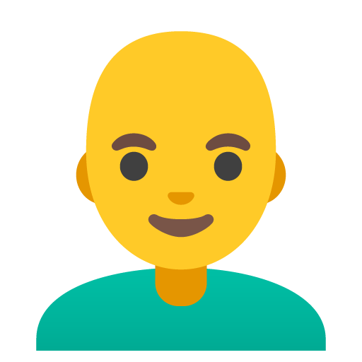 Google design of the man: bald emoji verson:Noto Color Emoji 15.0