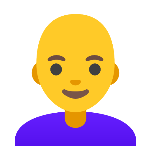 Google design of the woman: bald emoji verson:Noto Color Emoji 15.0