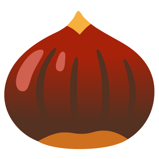 Google design of the chestnut emoji verson:Noto Color Emoji 15.0