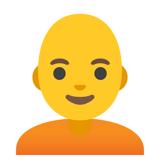 Google design of the person: bald emoji verson:Noto Color Emoji 15.0