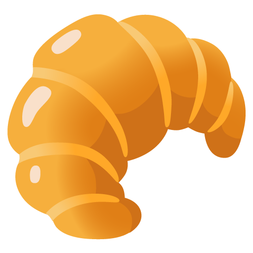 Google design of the croissant emoji verson:Noto Color Emoji 15.0