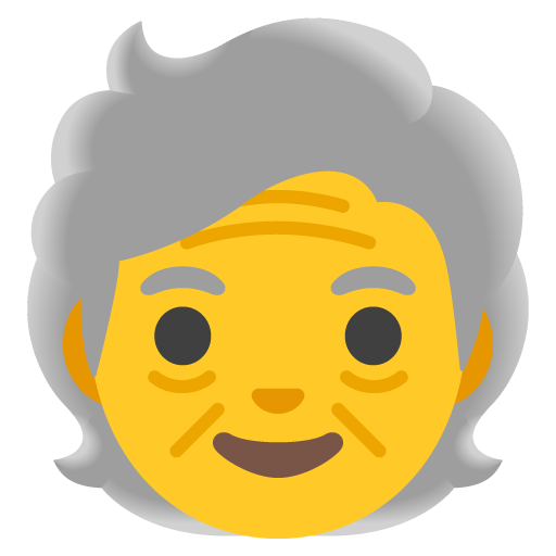 Google design of the older person emoji verson:Noto Color Emoji 15.0
