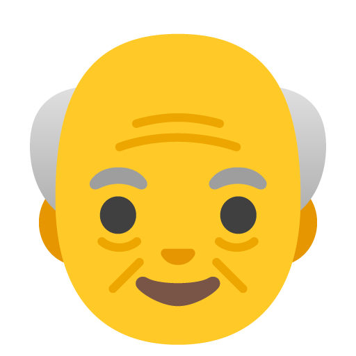 Google design of the old man emoji verson:Noto Color Emoji 15.0