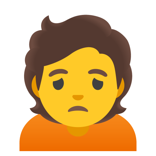 Google design of the person frowning emoji verson:Noto Color Emoji 15.0