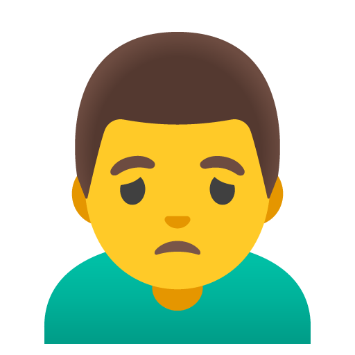 Google design of the man frowning emoji verson:Noto Color Emoji 15.0