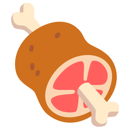 Google design of the meat on bone emoji verson:Noto Color Emoji 15.0