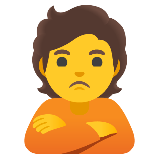 Google design of the person pouting emoji verson:Noto Color Emoji 15.0