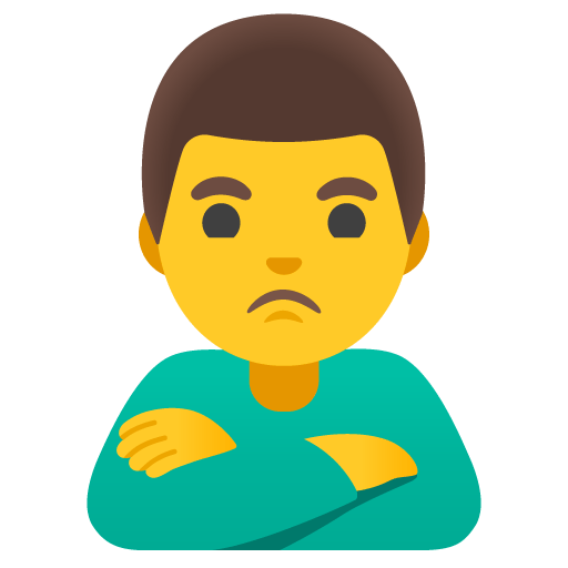 Google design of the man pouting emoji verson:Noto Color Emoji 15.0