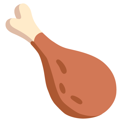 Google design of the poultry leg emoji verson:Noto Color Emoji 15.0