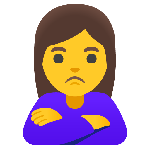Google design of the woman pouting emoji verson:Noto Color Emoji 15.0