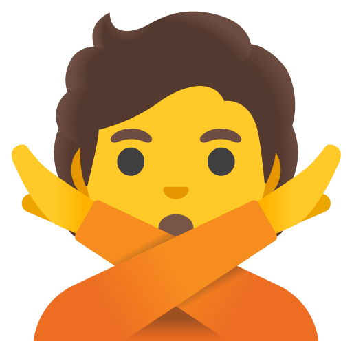 Google design of the person gesturing NO emoji verson:Noto Color Emoji 15.0