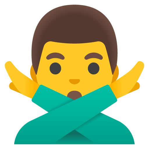 Google design of the man gesturing NO emoji verson:Noto Color Emoji 15.0