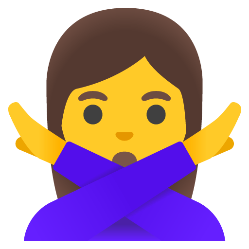 Google design of the woman gesturing NO emoji verson:Noto Color Emoji 15.0