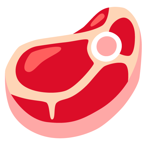 Google design of the cut of meat emoji verson:Noto Color Emoji 15.0