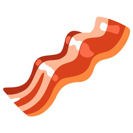 Google design of the bacon emoji verson:Noto Color Emoji 15.0