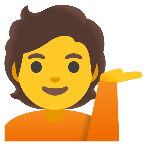 Google design of the person tipping hand emoji verson:Noto Color Emoji 15.0