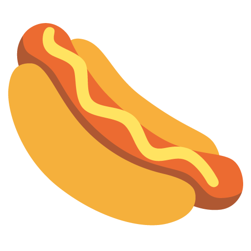 Google design of the hot dog emoji verson:Noto Color Emoji 15.0
