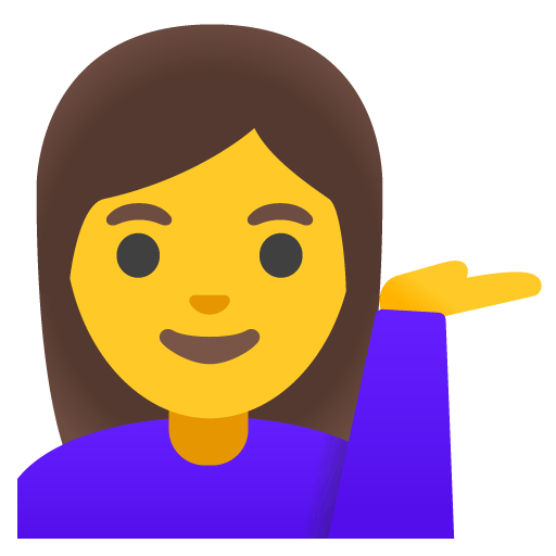 Google design of the woman tipping hand emoji verson:Noto Color Emoji 15.0
