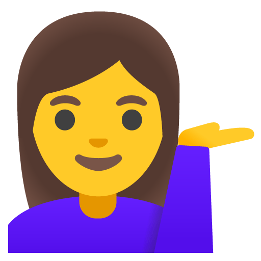 Google Google design of the woman tipping hand emoji verson:Noto Color Emoji 15.0