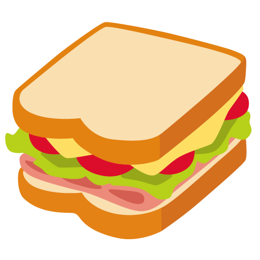 Google design of the sandwich emoji verson:Noto Color Emoji 15.0