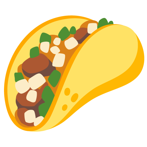 Google design of the taco emoji verson:Noto Color Emoji 15.0