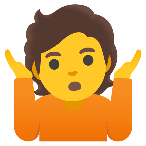 Google design of the person shrugging emoji verson:Noto Color Emoji 15.0