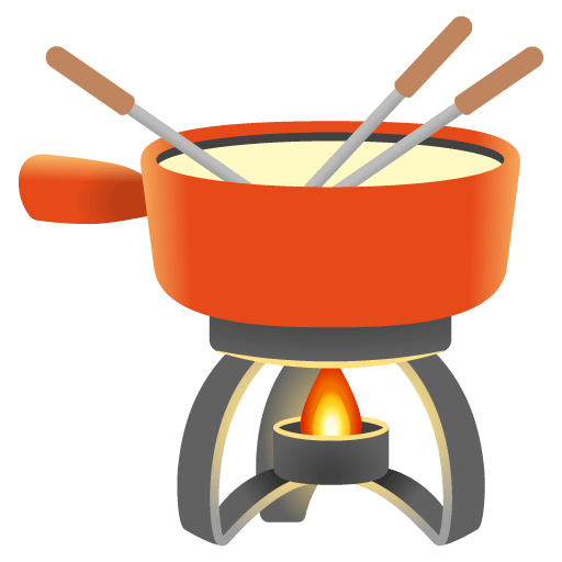 Google design of the fondue emoji verson:Noto Color Emoji 15.0
