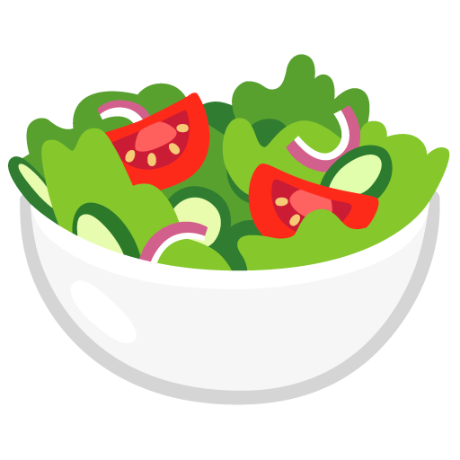 Google design of the green salad emoji verson:Noto Color Emoji 15.0