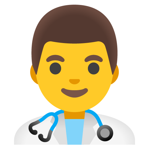 Google design of the man health worker emoji verson:Noto Color Emoji 15.0