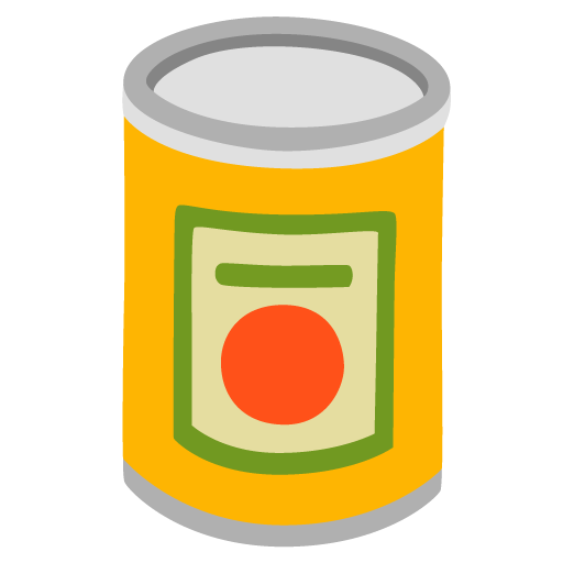 Google design of the canned food emoji verson:Noto Color Emoji 15.0