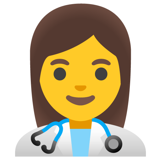 Google design of the woman health worker emoji verson:Noto Color Emoji 15.0