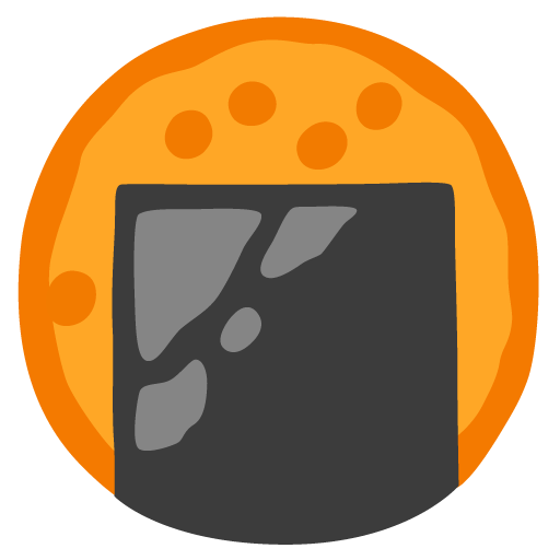 Google design of the rice cracker emoji verson:Noto Color Emoji 15.0