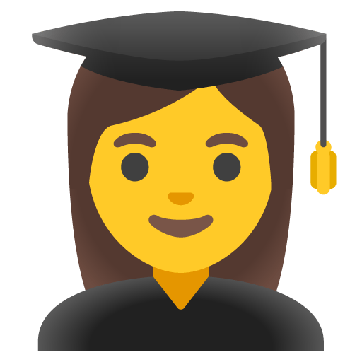 Google design of the woman student emoji verson:Noto Color Emoji 15.0