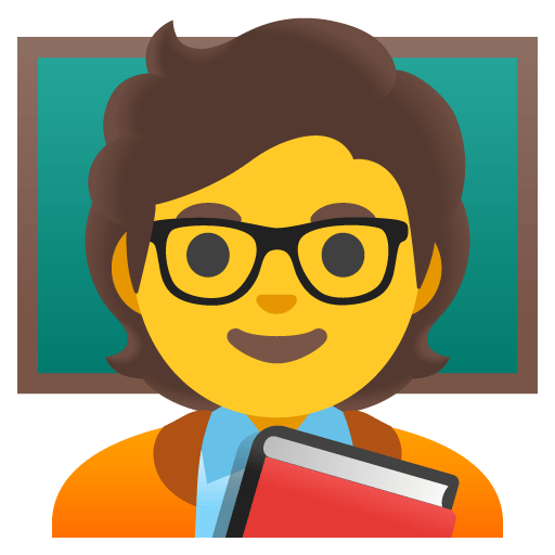 Google design of the teacher emoji verson:Noto Color Emoji 15.0