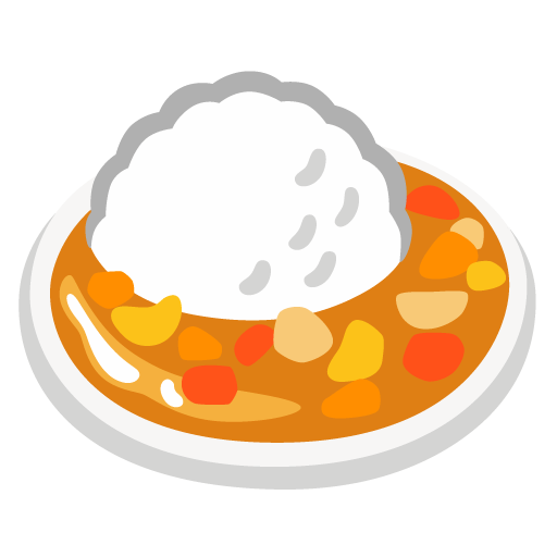Google design of the curry rice emoji verson:Noto Color Emoji 15.0
